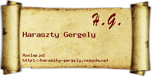 Haraszty Gergely névjegykártya